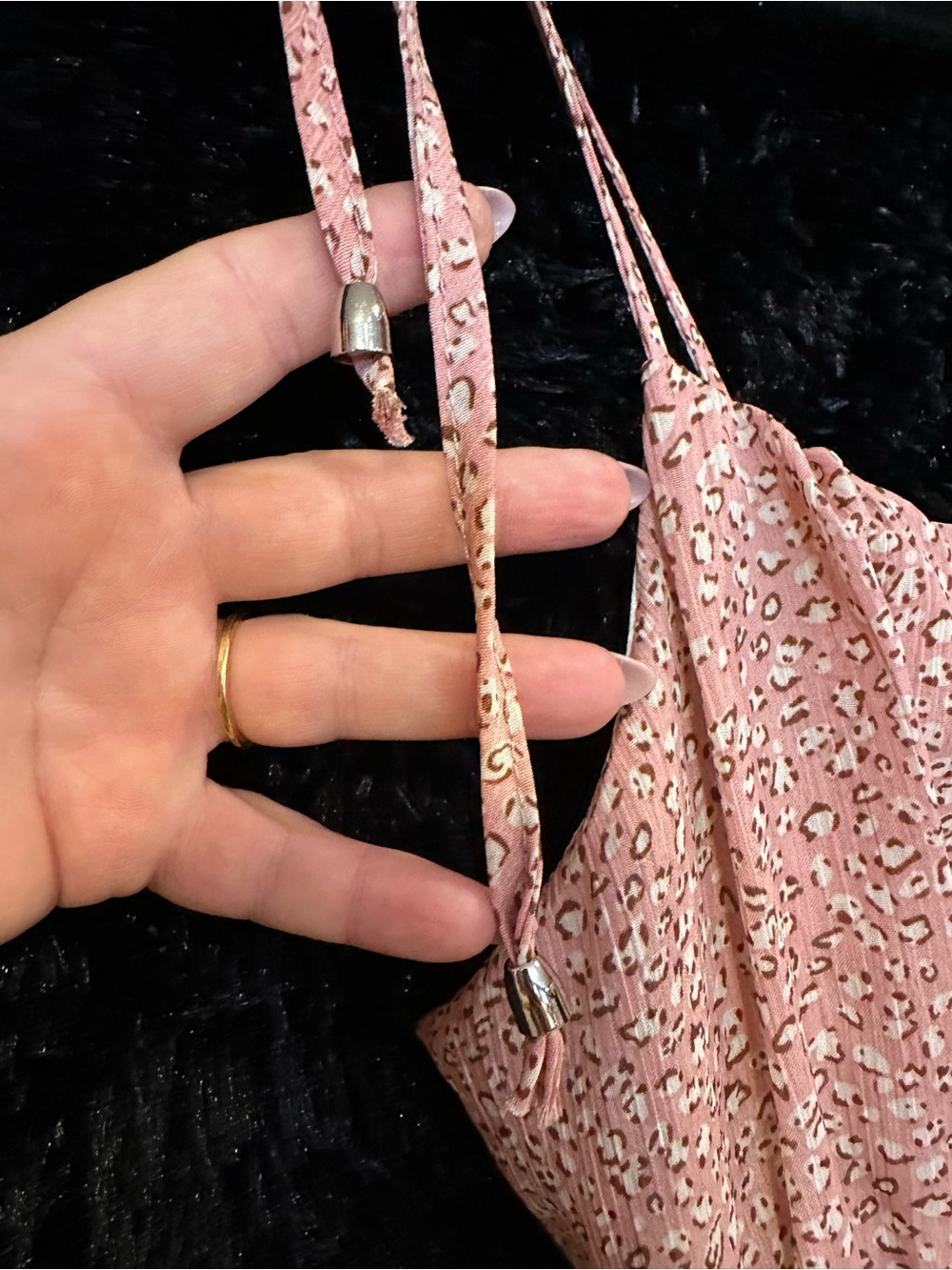 Sleeveless Pink Leopard Tie-Shoulder Sundress - Picture 3 of 4